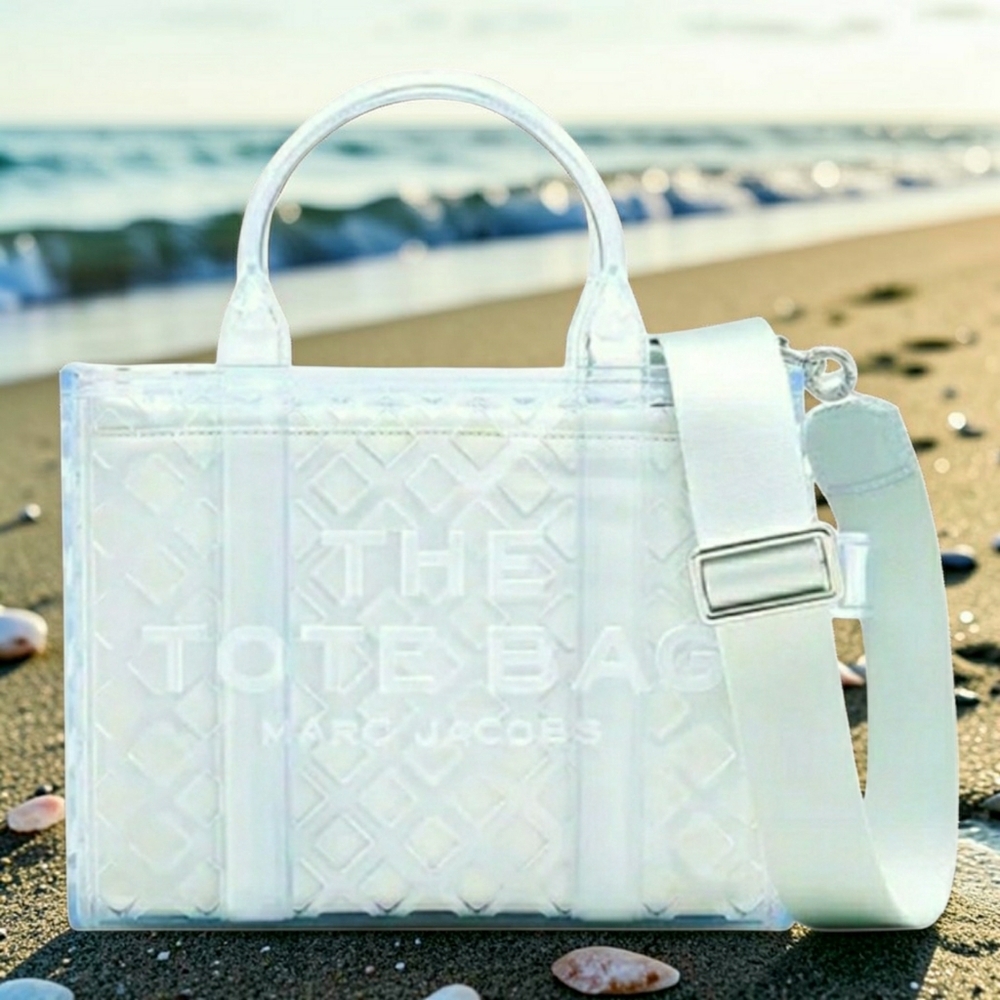 NWT! Marc Jacobs Authentic THE JELLY TOTE - Clear Transparent Tote / Crossbody - Picture 2 of 16